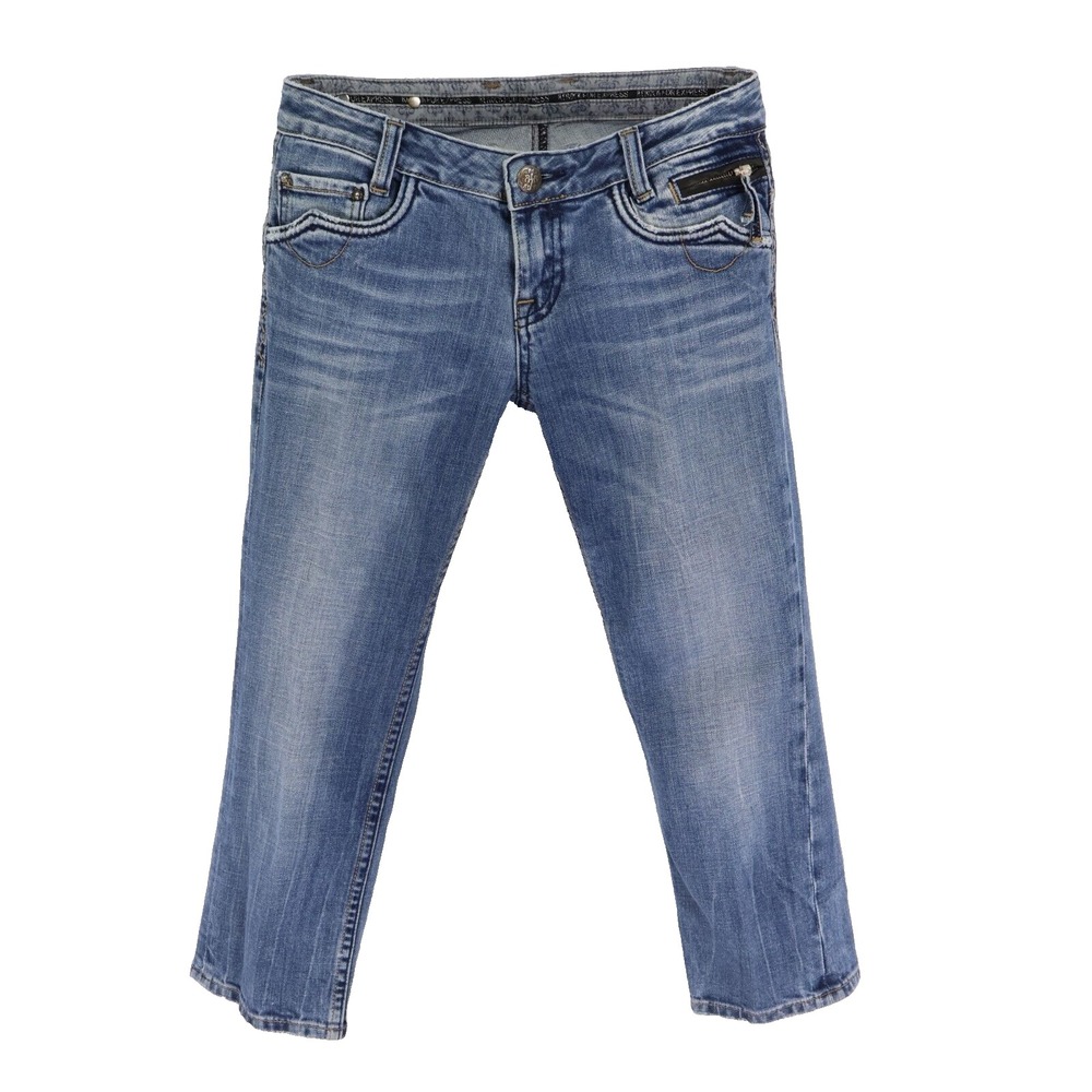 ReRock For Express Capri Jeans Womens 4 Blue Denim Cotton Low Rise Straight Leg